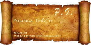 Petrucz Irén névjegykártya